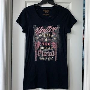Country girl tshirt black with pink writing